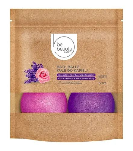 bebeauty Kule do kąpiel `Róża, lawendą i kwiat pomarańczy`