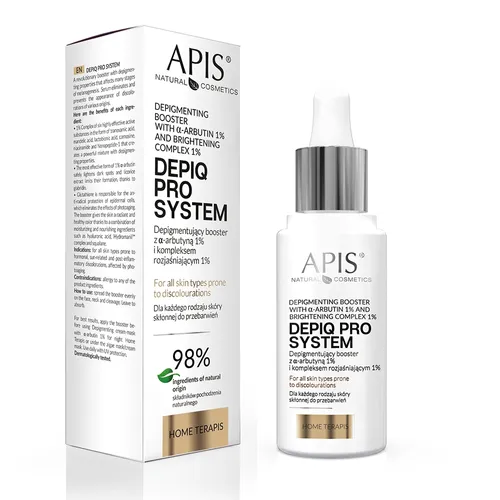 Apis DEPIQ Pro System, Depigmentujący booster z α-arbutyną 1% i kompleksem rozjaśniającym 1%