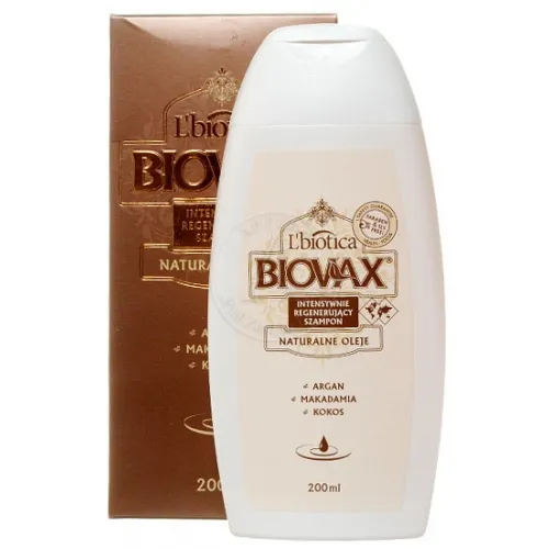 L'biotica Biovax Naturalne Oleje, Argan, makadamia i kokos, Intensywnie regenerujący szampon - 2