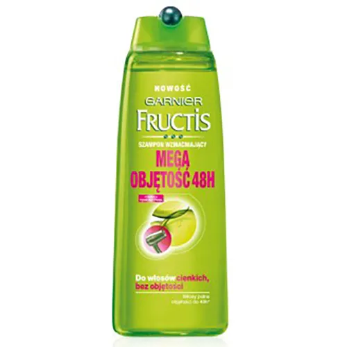 Garnier Fructis, Mega Objętość 48H, Szampon wzmacniający do włosów cienkich i bez objętości