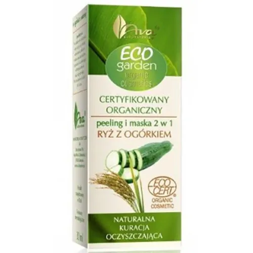 Laboratorium Kosmetyczne AVA Eco Garden, Organiczny peeling i maska 2 w 1 z ryżem i ogórkiem