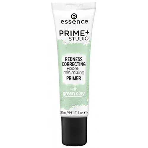Essence Prime + Studio, Redness Correcting Primer (Baza pod makijaż z zieloną glinką)