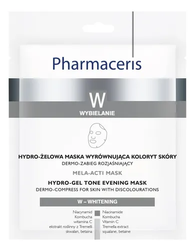 Pharmaceris W, Mela - Acti Mask, Hydro-żelowa maska wyrównująca koloryt skóry, Dermo - zabieg rozjaśniający