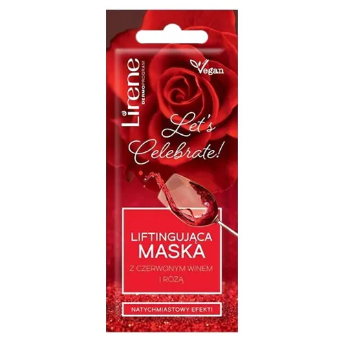 Lirene Dermoprogram Romantic Evening, Liftingująca maska z czerwonym winem i różą `Let's Celebrate!` - 2