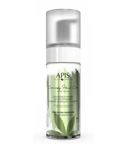 Apis Cannabis Home Care, Łagodząca pianka do twarzy na bazie hydrolatu z konopi