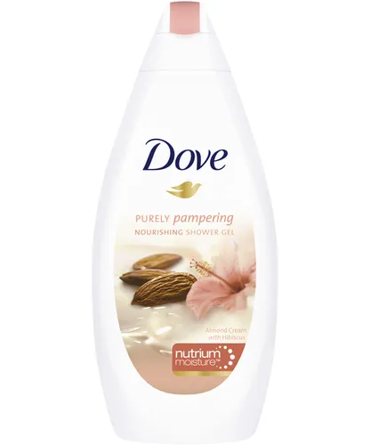 Dove Purely Pampering, Żel pod prysznic z mleczkiem migdałowym i hibiskusem (nowa wersja) - 1