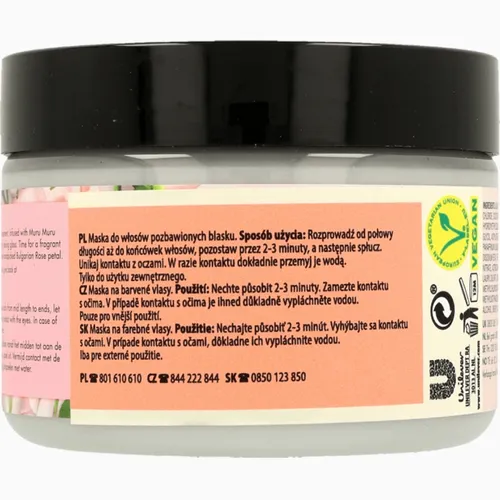 Love Beauty and Planet Blooming Colour, 2-Minute Magic Masque (Maska do włosów  pozbawionych blasku z masłem muru muru i olejkiem różanym) - 3