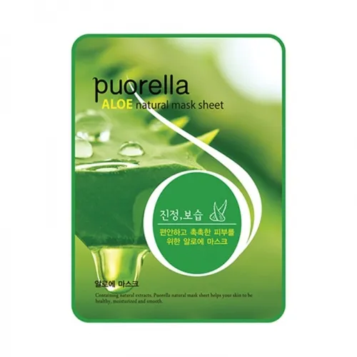 Puorella Aloe Natural Mask Sheet (Nawilżająca maska do twarzy w płacie z wyciągiem z aloesu)