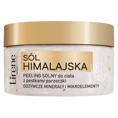 Lirene Dermoprogram Różowa Sól Himalajska, Peeling solny do ciała z pestkami porzeczki `Odżywcze minerały i mikroelementy`