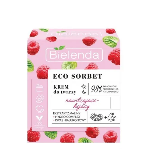 Bielenda Eco Sorbet, Nawilżająco-kojący krem do twarzy `Malina`