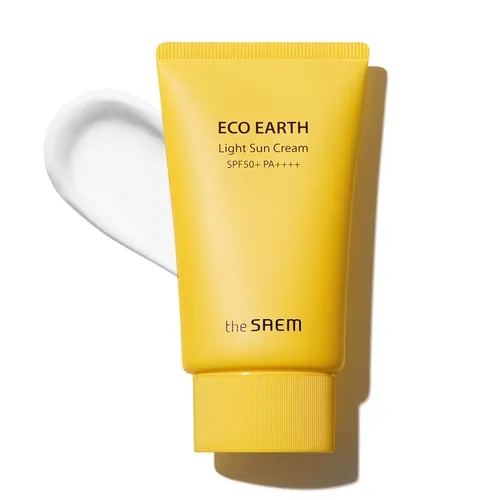 The Saem Eco Earth, Light Sun Cream SPF50+ PA++++ (Lekki krem przeciwsłoneczny z filtrem UV)