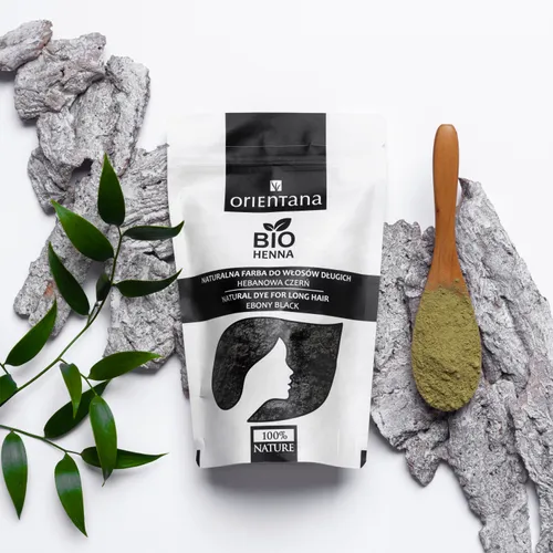 Orientana Bio henna do włosów długich `Hebanowa czerń` - 2