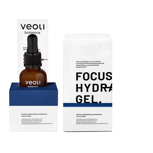 Veoli Botanica Focus Hydration Gel (Ultra nawilżające serum żelowe z potrójnym kwasem hialuronowym i fermentem z czarnej herbaty Kombuchka) - 2