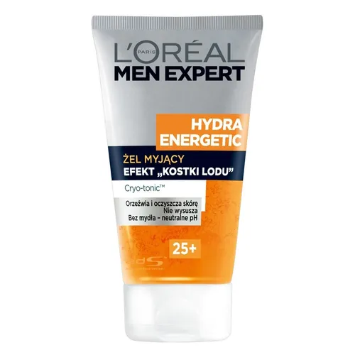 L'Oreal Paris Men Expert, Hydra Energetic, Orzeźwiający żel do mycia twarzy 25+  `Efekt kostki lodu`