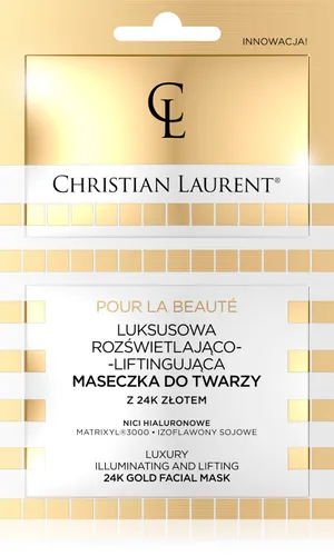 Christian Laurent Pour La Beaute, Luksusowa rozświetlająco – liftingujaca maseczka do twarzy z 24k złotem - 1