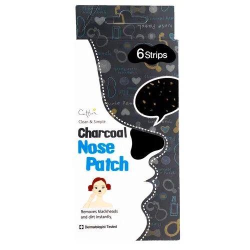 Cettua Clean & Simple, Charcoal Nose Patch (Paski oczyszczające na nos z węglem aktywnym)