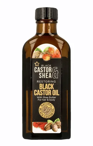 Superdrug Restoring Black Castor Oil With Shea Butter (Regenerujący olejek do włosów i ciała `Olej rycynowy & Masło shea`)