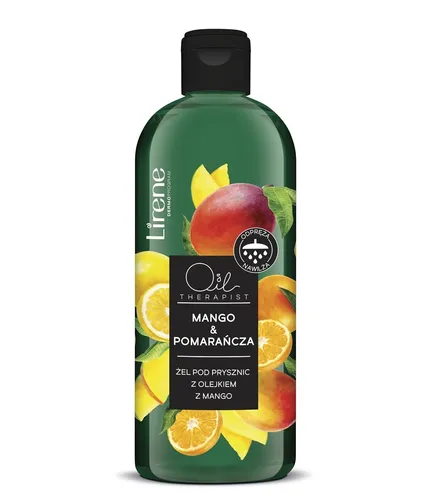 Lirene Dermoprogram Oil Therapist, Żel pod prysznic z olejkiem z mango `Mango & Pomarańcza`