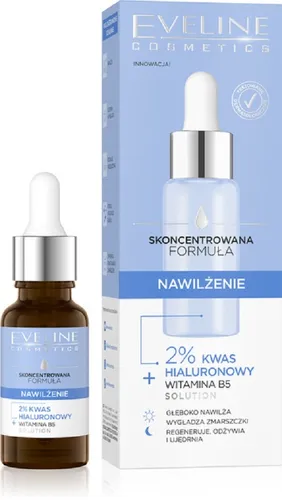 Eveline Cosmetics Skoncentrowana Formuła, Serum 2% kwas hialuronowy + witamina B5 `Nawilżenie`