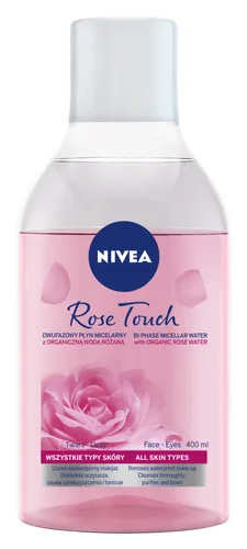 Nivea Rose Touch, Dwufazowy płyn micelarny z organiczną wodą różaną (nowa wersja)