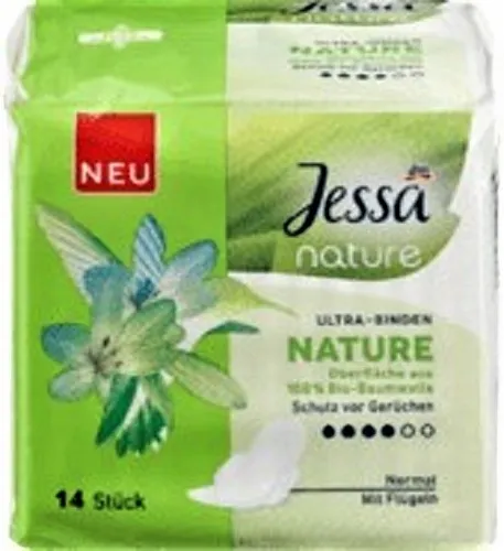 Jessa Nature, Ultra-Binden (Podpaski ze skrzydełkami 100% bio-bawełny)