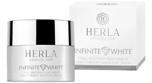 Herla Infinite White, Total Spectrum Moisturizing Night Therapy Whitening Cream (Nawilżający krem na noc wybielający przebarwienia) - 3