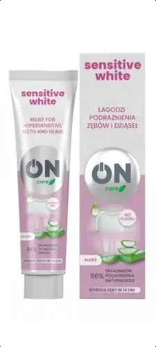 WhiteON ON Care, Łagodnie wybielająca pasta do zębów `Sensitive White`