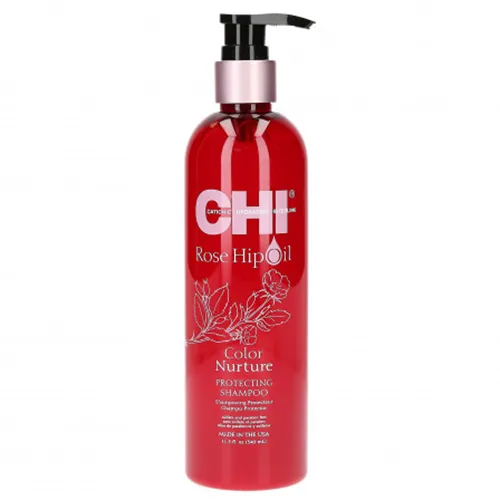 CHI Rose Hip Oil Color Nurture Protecting Shampoo (Szampon do włosów farbowanych z olejem z dzikiej róży i keratyną)