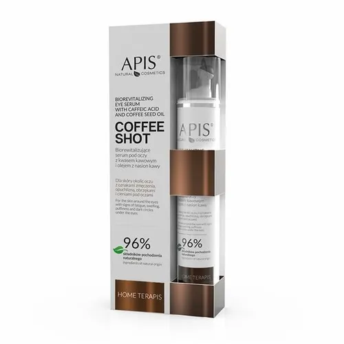 Apis Coffee Shot,Home Terapis, Biorewitalizujące serum pod oczy z kwasem kawowym i olejem z nasion kawy