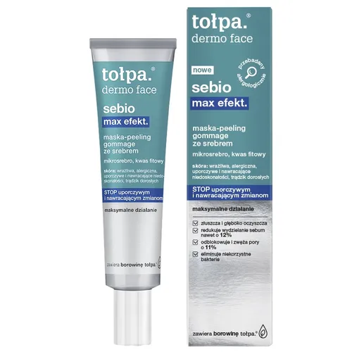 Tołpa Dermo Face, Sebio Max Efekt, Maska-peeling gommage ze srebrem