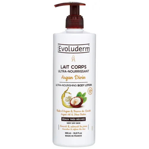 Evoluderm Lait Corps Ultra Nourrissant Huile d'Argan et Beurre de Karite (Ultraodżywcze mleczko do ciała do skóry bardzo suchej `Olej arganowy i masło shea`)