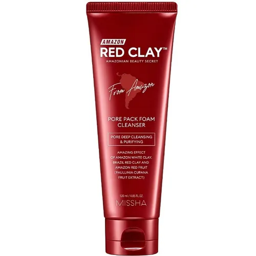 Missha Amazon Red Clay Pore Pack Foam Cleanser (Myjąca glinka do oczyszczania twarzy)