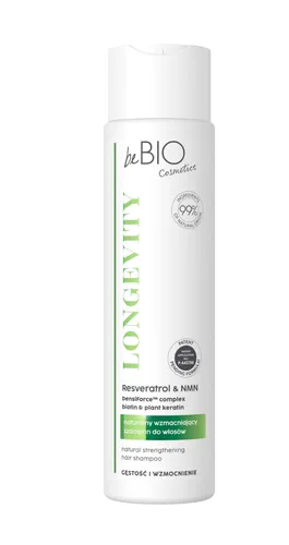 beBIO Longevity,  Naturalny szampon do włosów `Gęstość i wzmocnienie`
