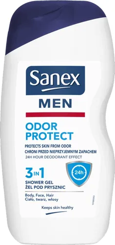 Sanex Men,  Odour Protect 3 in 1 Shower Gel (Żel pod prysznic dla mężczyzn)