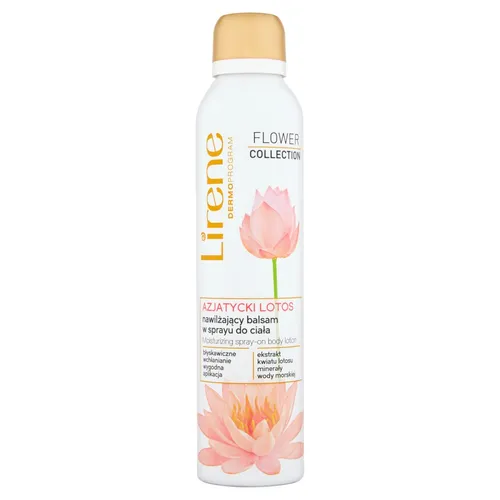 Lirene Dermoprogram Flower Collection, Nawilżający balsam w sprayu do ciała `Azjatycki lotos`