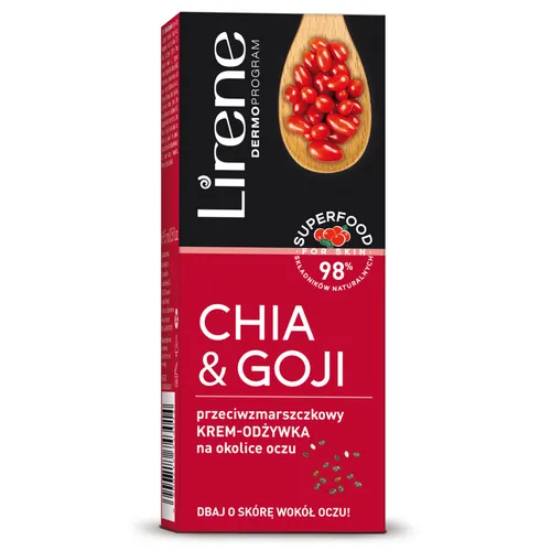 Lirene Dermoprogram Chia & Goji, Przeciwzmarszczkowy Krem- odżywczy na okolice oczu