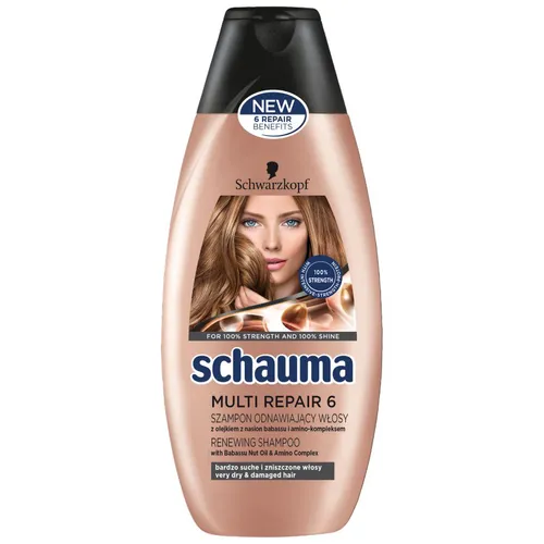 Schauma Multi Repair 6, Szampon odnawiający włosy z olejkiem z nasion babassu i amino-kompleksem