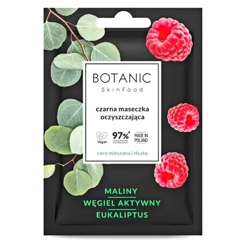 Botanic Skin Food Czarna maseczka oczyszczająca `Maliny, węgiel aktywny i eukaliptus`