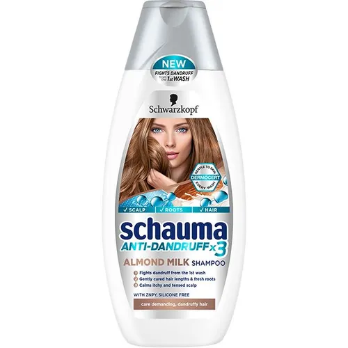 Schauma Anti-dandruff x 3 Almond Milk Shampoo (Szampon przeciwłupieżowy z mleczkiem migdałowym)