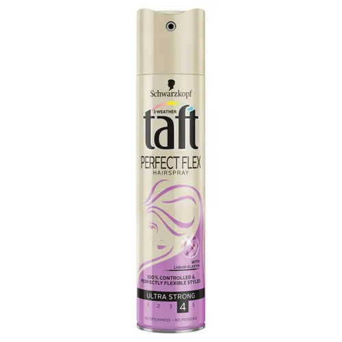 Schwarzkopf Taft Perfect Flex, Lakier z płynną elastyną elastyczne supermocne utrwalenie