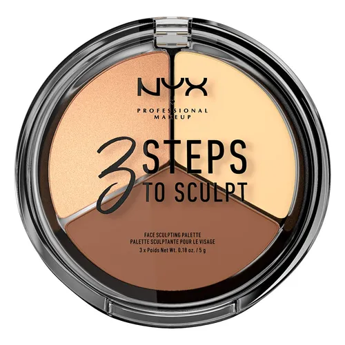 NYX Professional Makeup 3 Step To Sculpt, Face Sculpting Palette (Paleta do konturowania twarzy) - 1