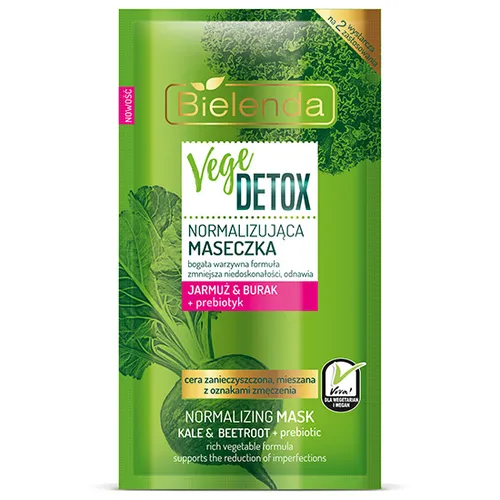 Bielenda Vege Detox, Normalizująca maseczka `Jarmuż & Burak + prebiotyk`