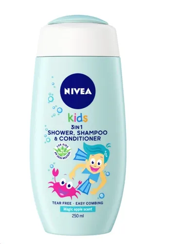 Nivea Shower, Shampoo & Conditioner 3in1 (Żel pod prysznic, szampon i odżywka dla dzieci (różne zapachy))