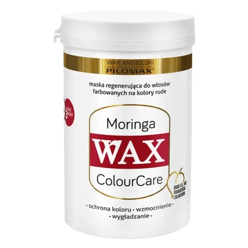 Laboratorium Pilomax ColourCare, Moringa WAX, Maska do włosów farbowanych rudych