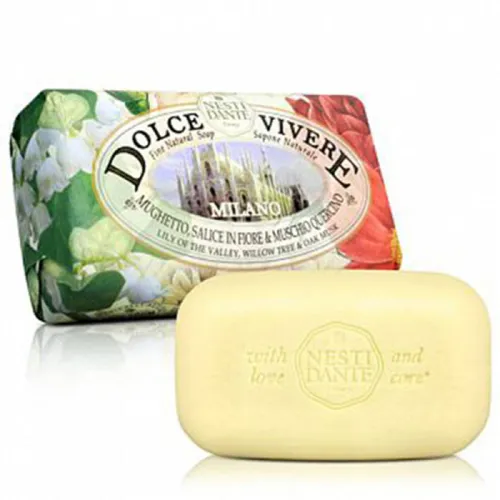 Nesti Dante Dolce Vivere Milano Lily of the Valley, Willow Tree & Oak Musk Natural Soap (Naturalne mydło toaletowe o zapachu konwalii, wierzby i dębowego piżma)