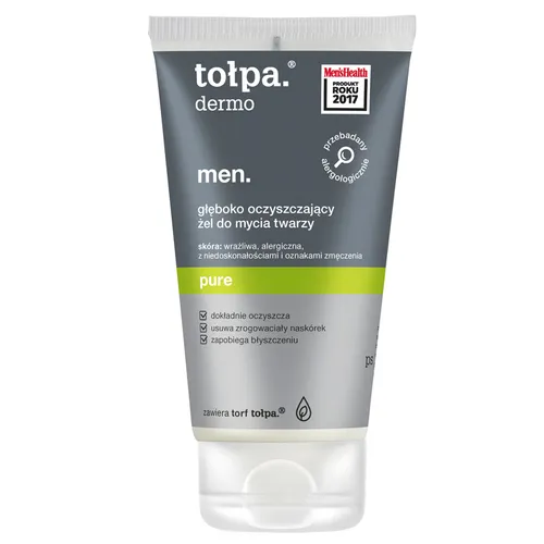 Tołpa Dermo Men, Pure, Głęboko oczyszczający żel do mycia twarzy (nowa wersja(