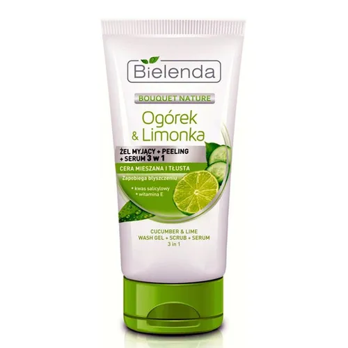 Bielenda Ogórek & Limonka,  Żel + peeling + serum 3 w 1