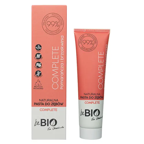 beBIO Naturalna pasta do zębów `Complete Pomarańcza i brzoskwinia`