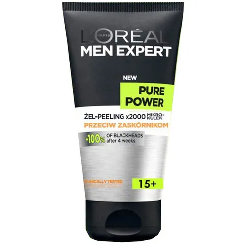 L'Oreal Paris Men Expert, Pure Power,  Żel - peeling mikrokulek przeciw zaskórnikom