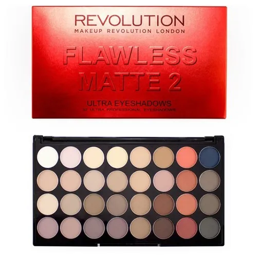 Revolution Beauty (Makeup Revolution) 32 Ultra  Professional Eyeshadows Flawless Matte 2 (Paleta 32 matowych cieni do powiek)